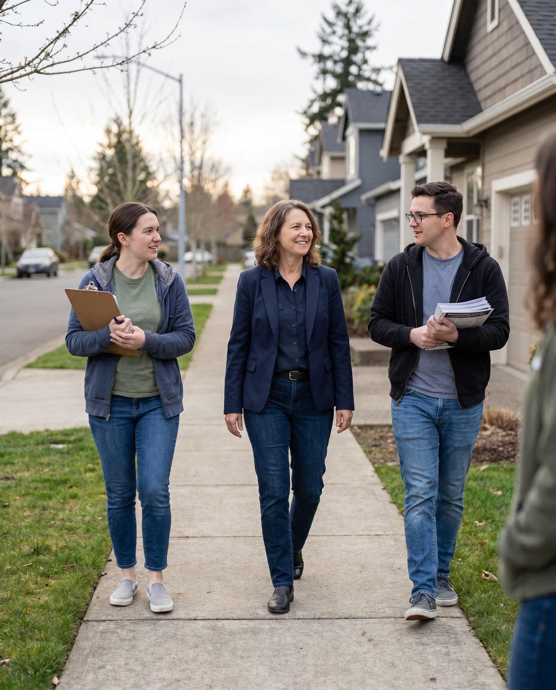 Elena Ruiz with supporters